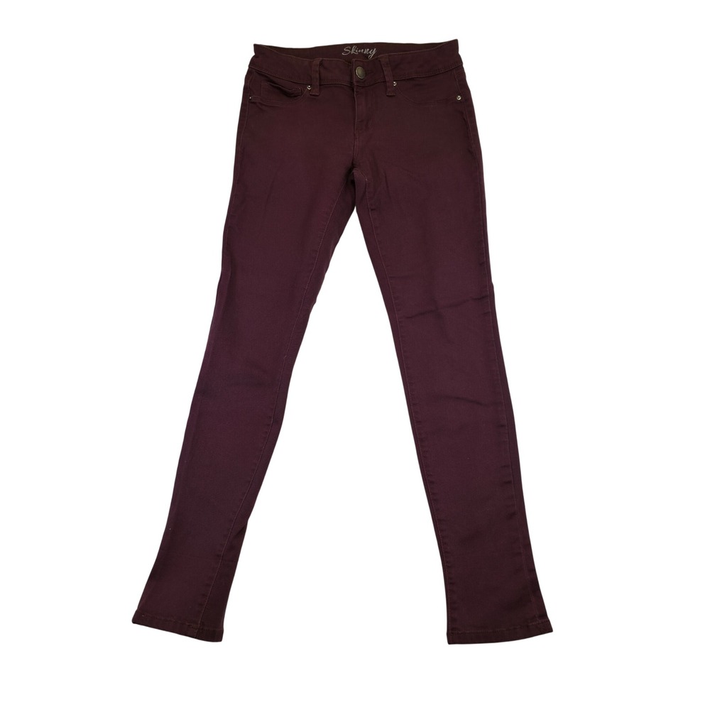 YMI Juniors Skinny Jeans Maroon Burgundy Stretch Denim Pants Size 5